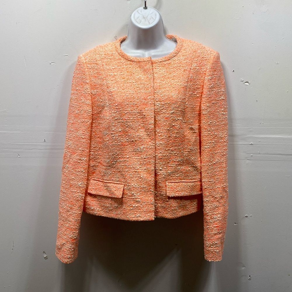 Boss Hugo Boss Orange Boucle Jacket Size 10